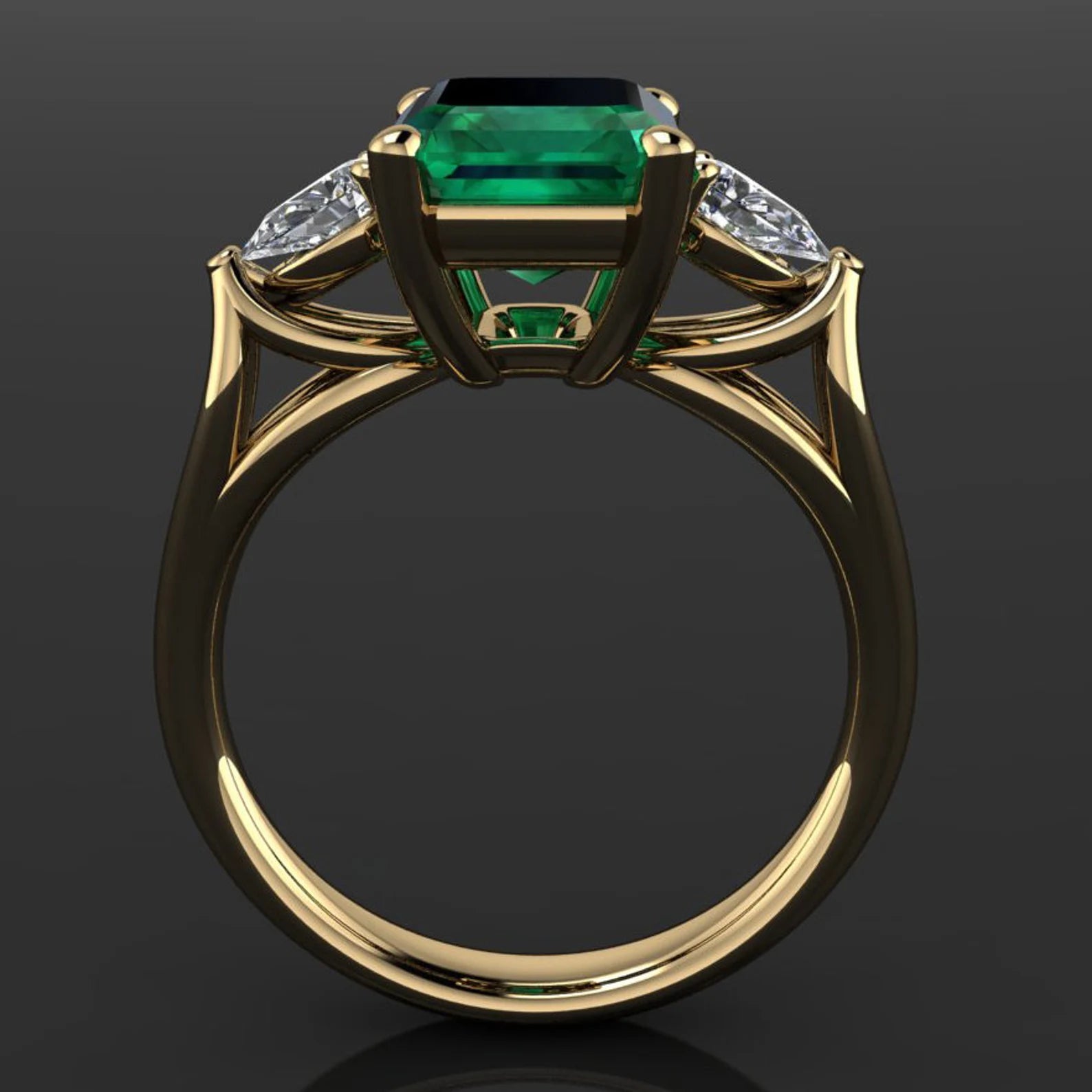 crazy rich asians ring - 4 carat green moissanite ring, emerald cut ZAYA moissanite - J Hollywood Designs