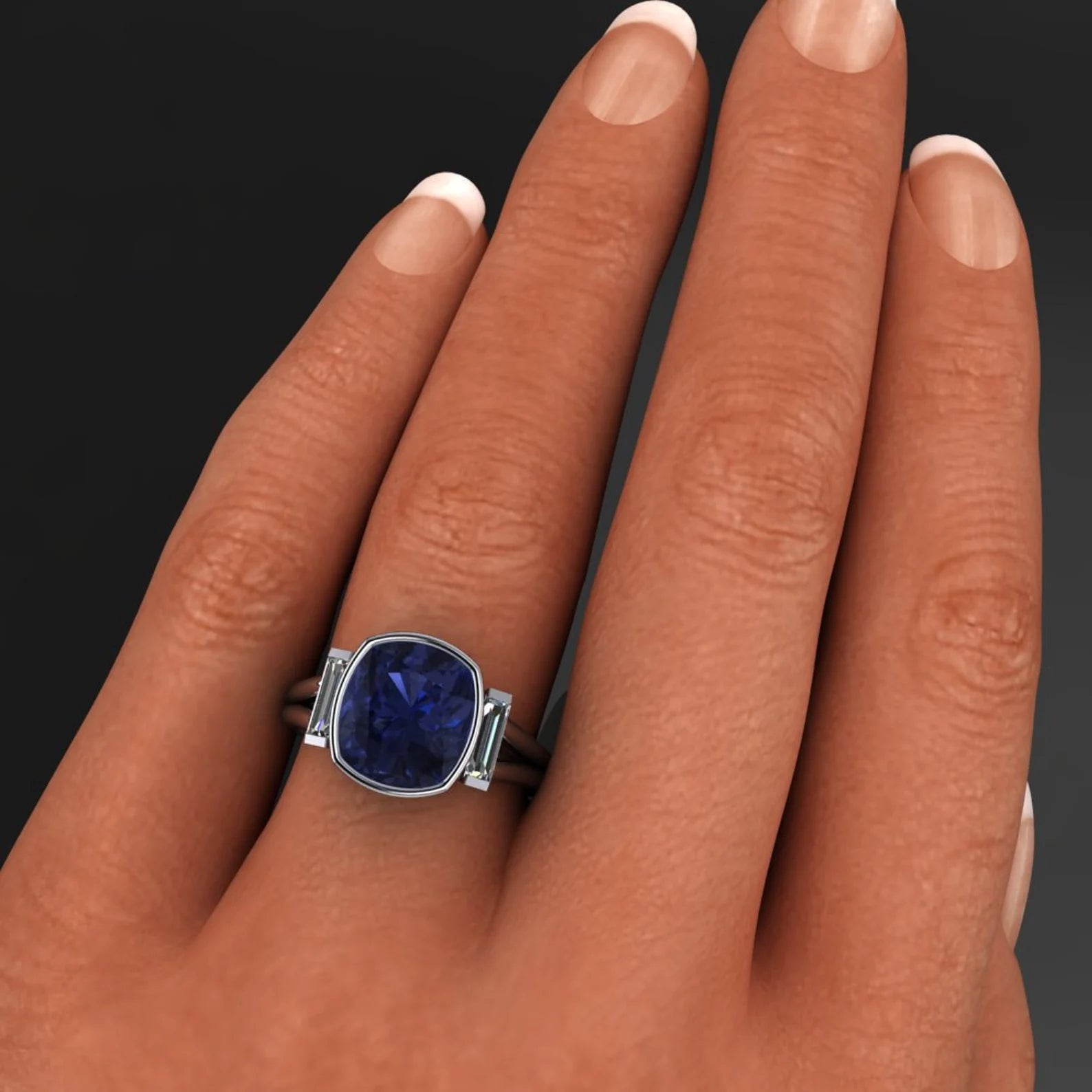 Cushion cut hotsell sapphire rings