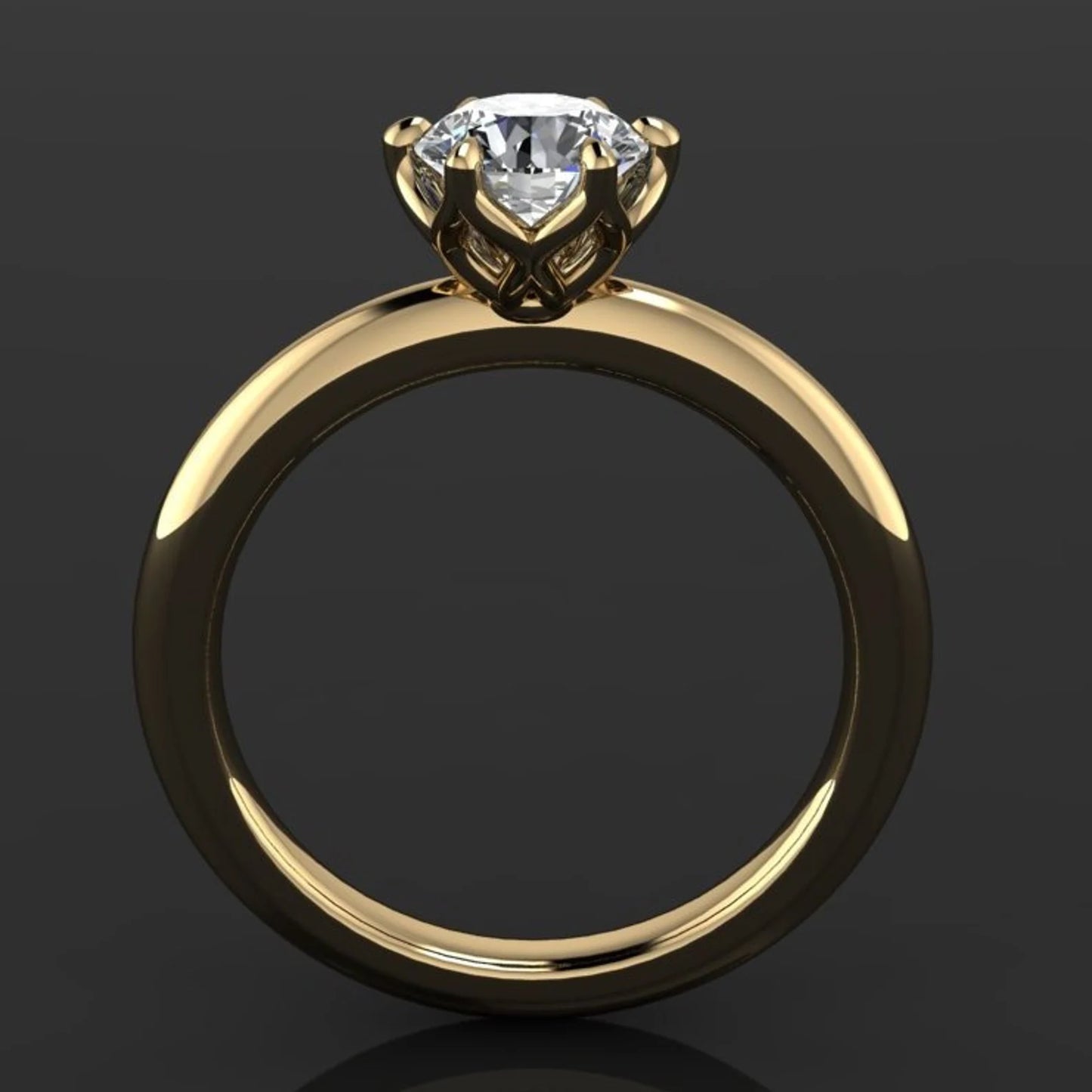 aria ring - half carat round NEO moissanite engagement ring, two tone ring - J Hollywood Designs