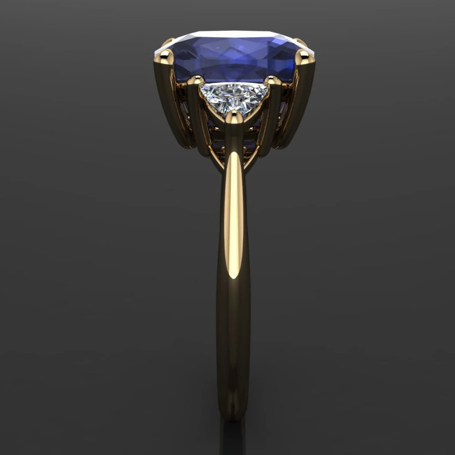 amelie ring - cushion cut lab grown sapphire engagement ring - J Hollywood Designs