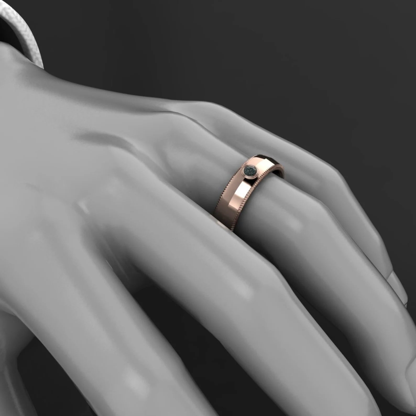 charlie ring on creepy looking hand model - J Hollywood Designs