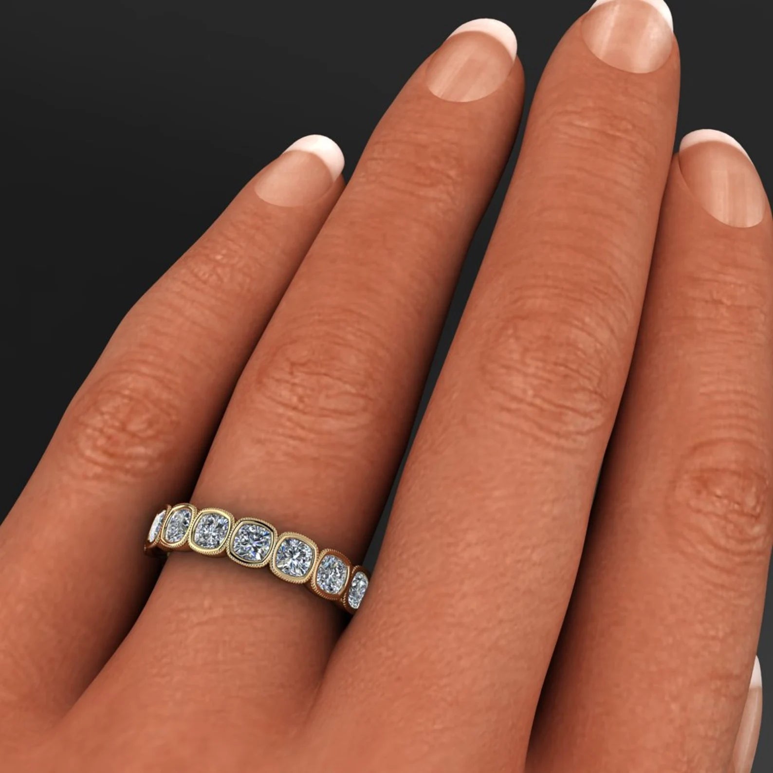 chloe ring – 2 carat NEO moissanite eternity band, bezel set ring - J Hollywood Designs