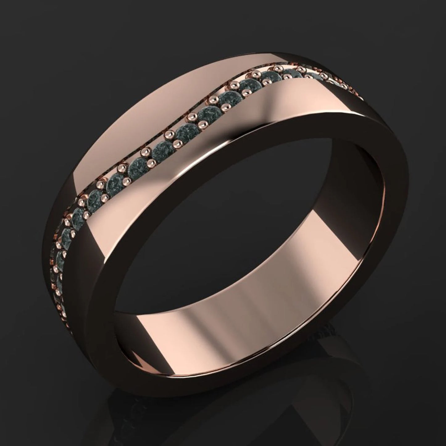 cayton ring - men's gold and black diamond wedding band, black diamond ring - J Hollywood Designs
