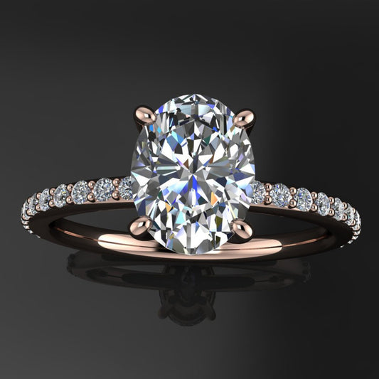 eliza ring – 1.5 carat oval NEO moissanite engagement ring, oval moissanite engagement - J Hollywood Designs