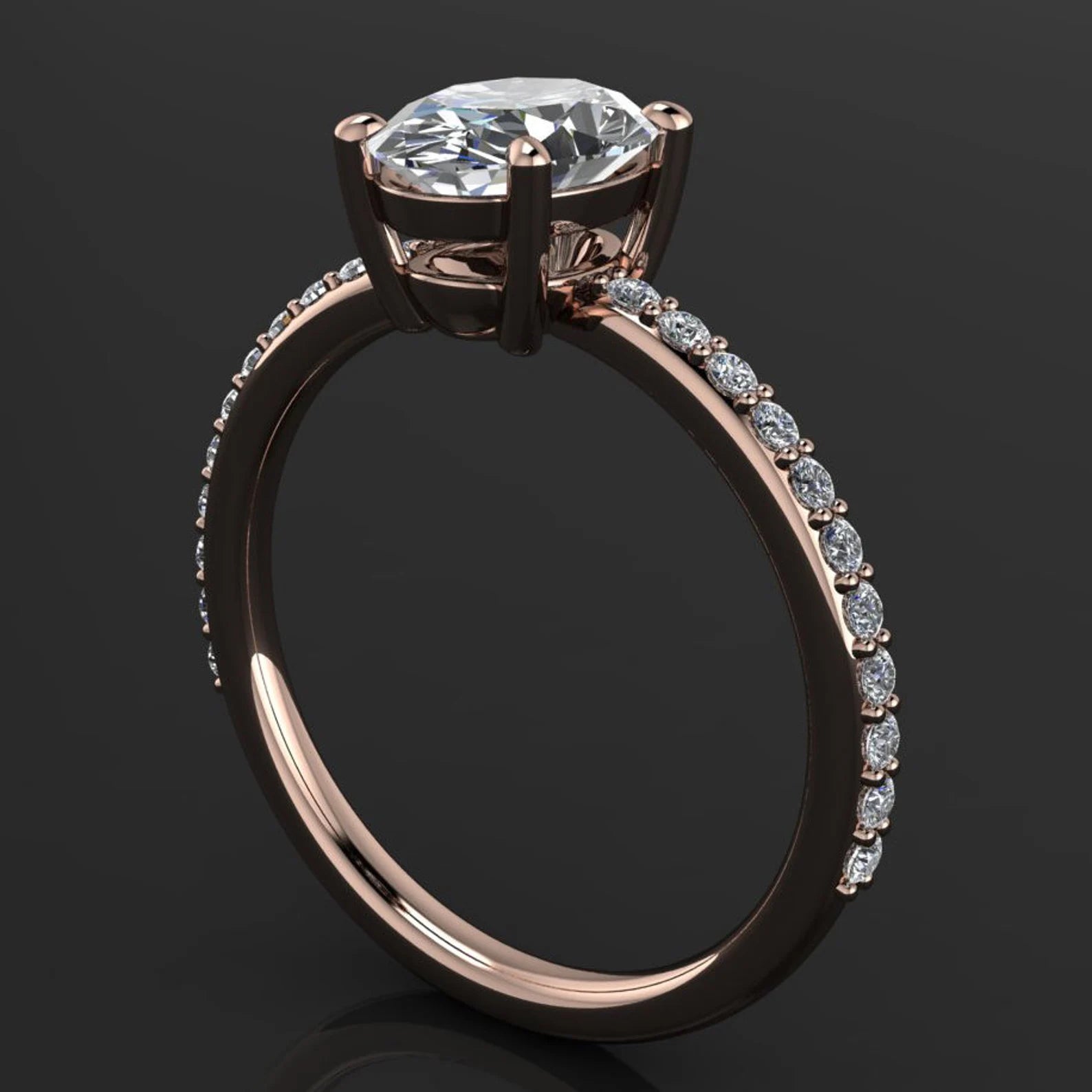 eliza ring – 1.5 carat oval moissanite engagement ring - J Hollywood Designs