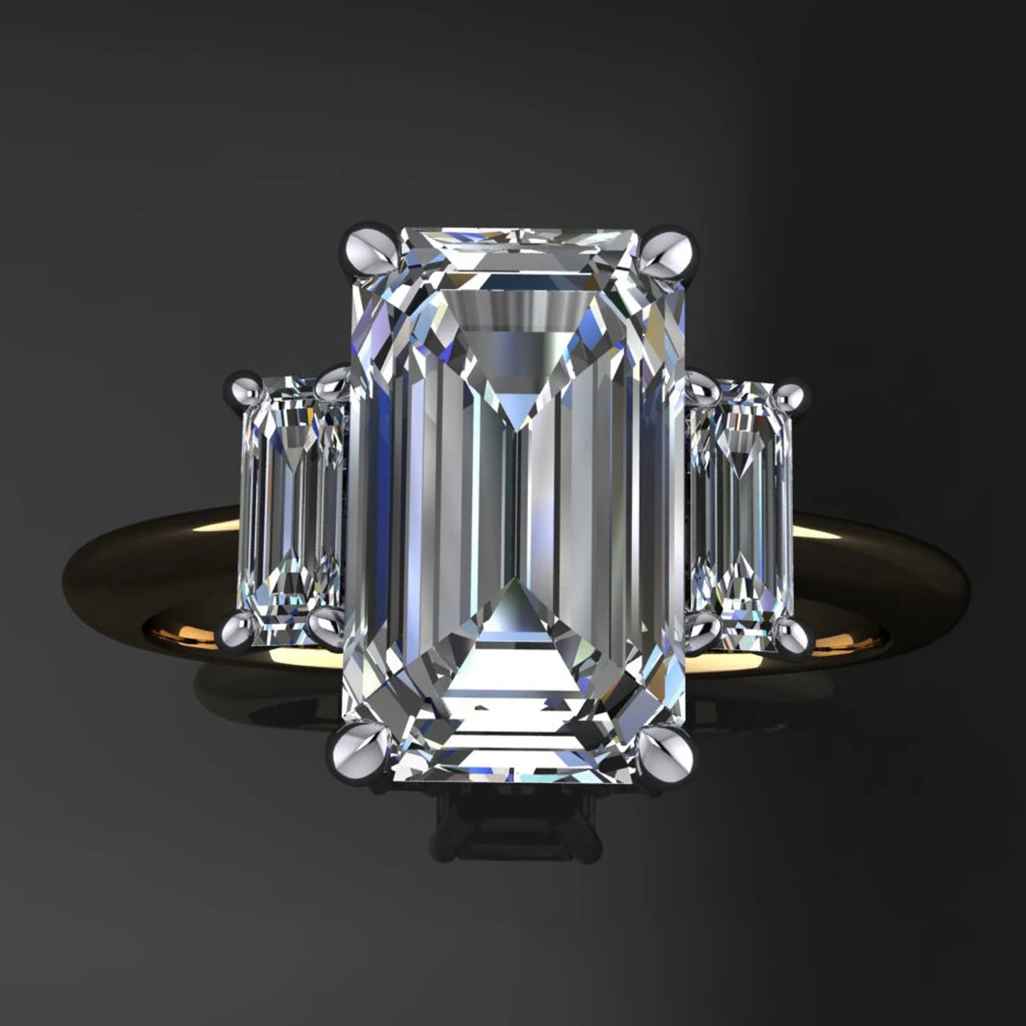 kennedy ring - 1.8 carat emerald cut ZAYA moissanite engagement ring, emerald moissanite ring - J Hollywood Designs