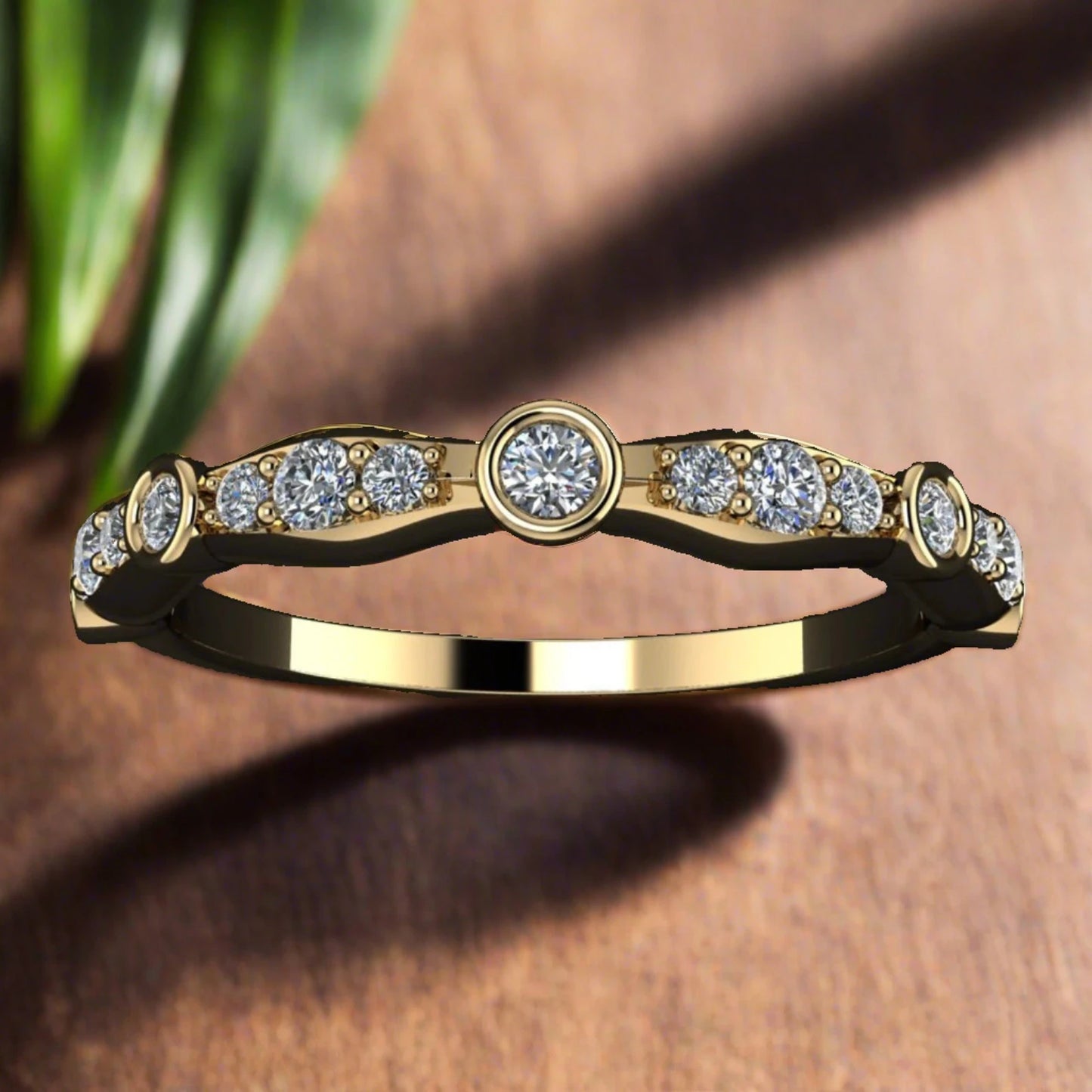 amelia stacking ring - vintage style diamond ring, stacking band - J Hollywood Designs