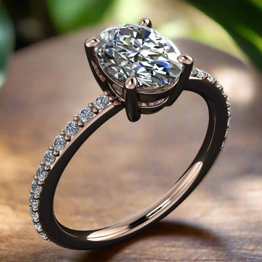eliza ring – 1.5 carat oval NEO moissanite engagement ring, oval moissanite engagement - J Hollywood Designs