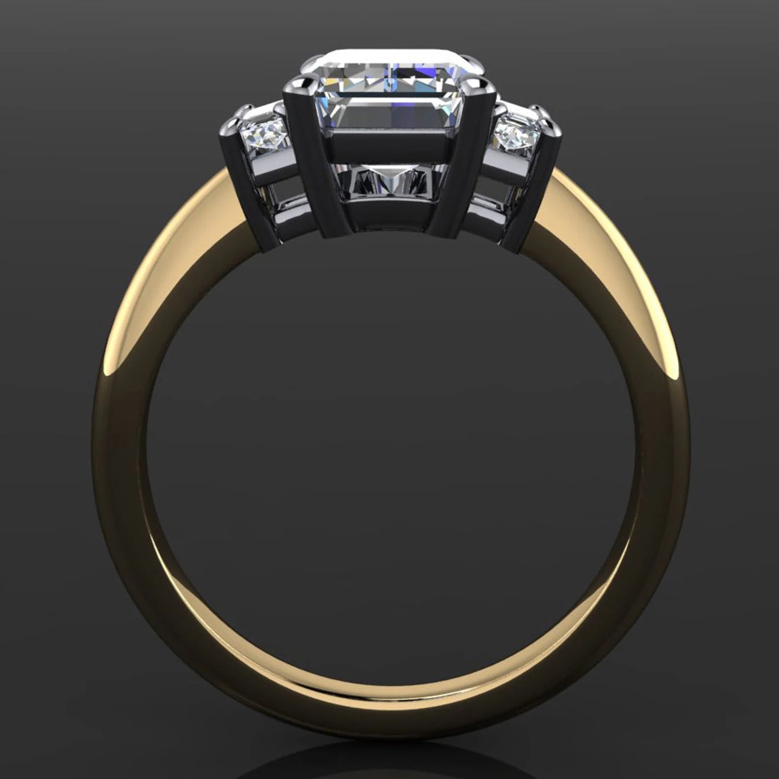 kennedy ring - 1.8 carat emerald cut ZAYA moissanite engagement ring, emerald moissanite ring - J Hollywood Designs