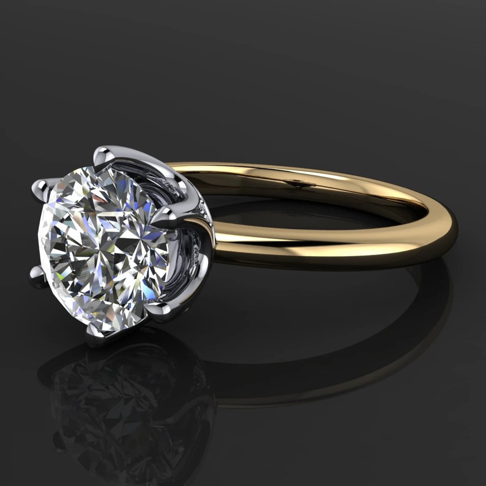 amada ring - 1.5 carat moissanite engagement ring, diamond accents - J Hollywood Designs