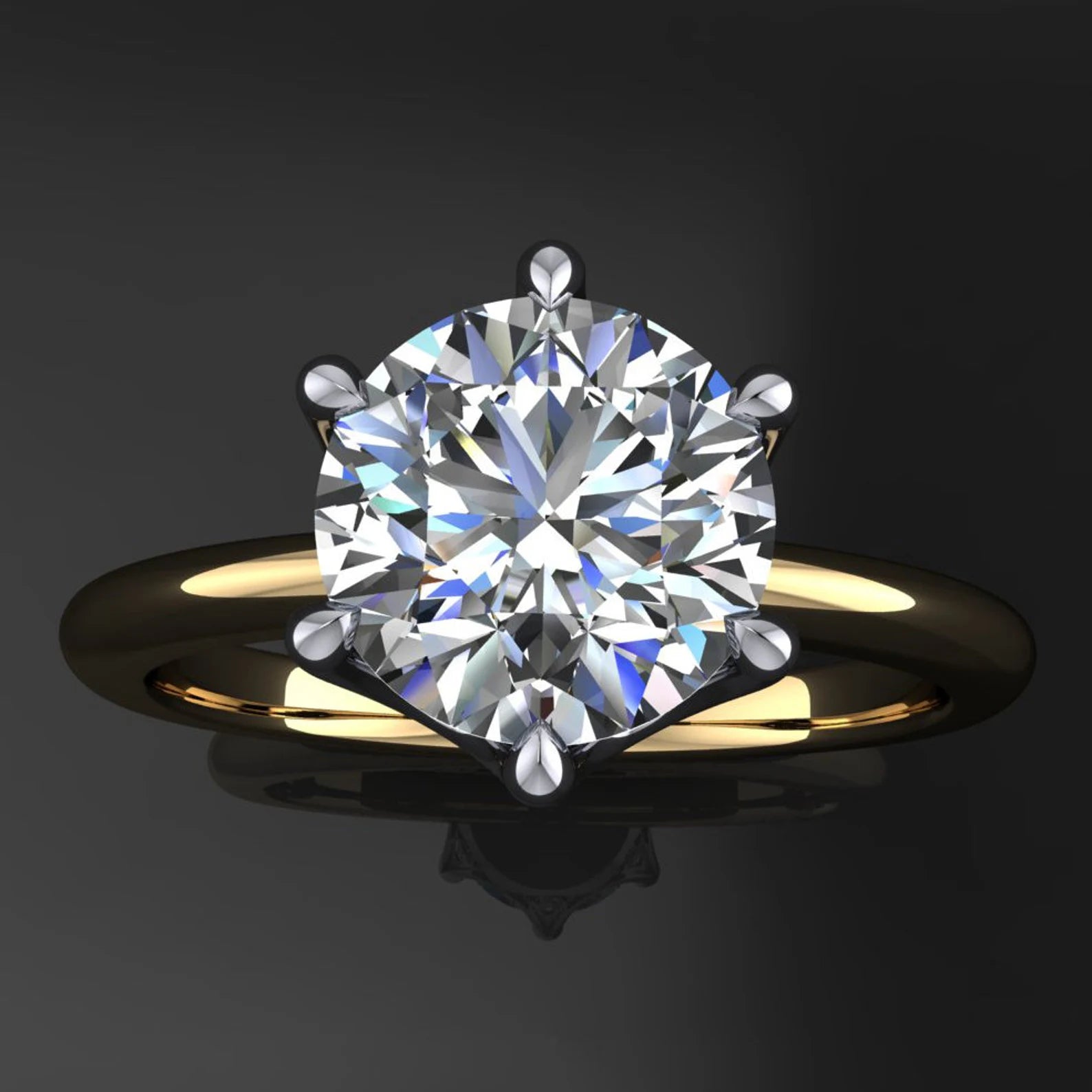 amada ring - 1.5 carat moissanite engagement ring, diamond accents - J Hollywood Designs