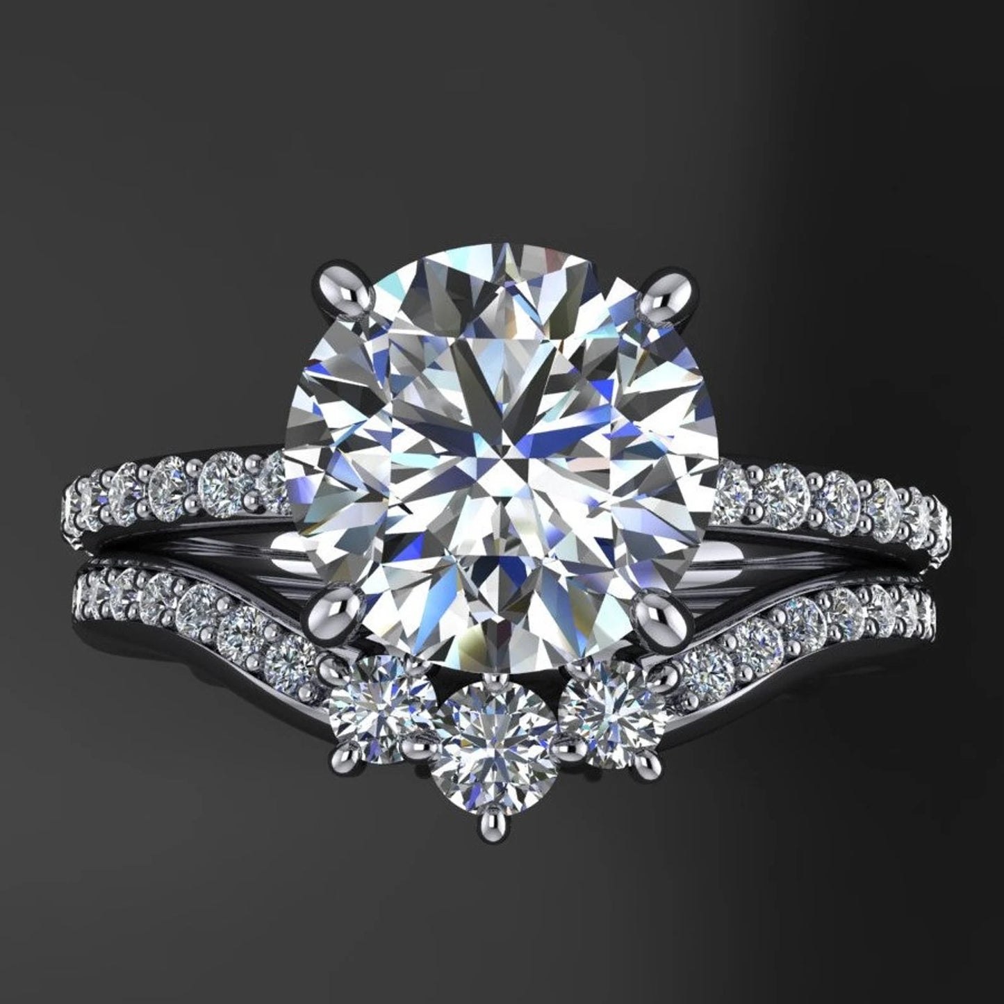 mimi ring - contoured diamond wedding band - J Hollywood Designs