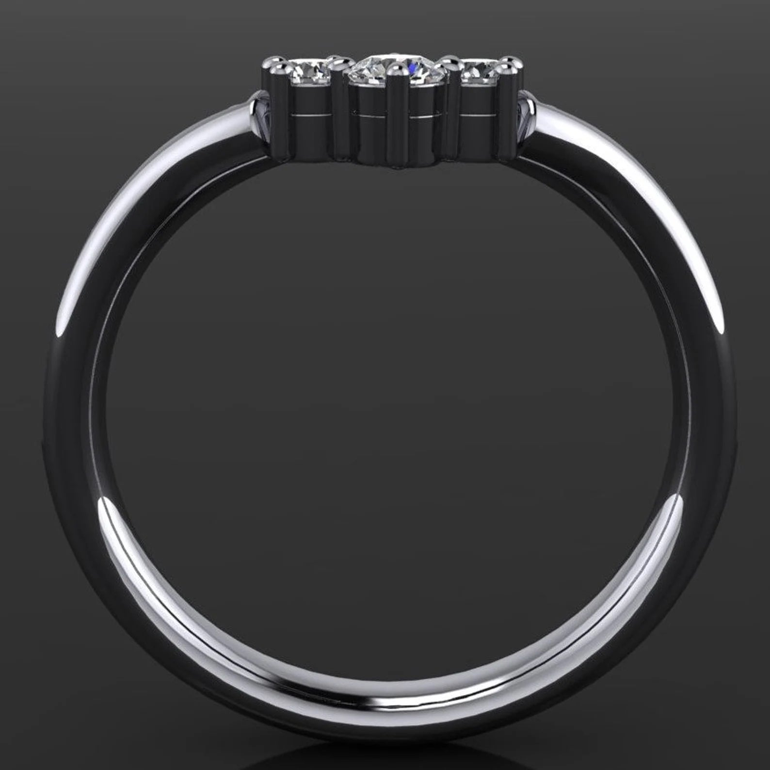 mimi ring - contoured diamond wedding band - J Hollywood Designs