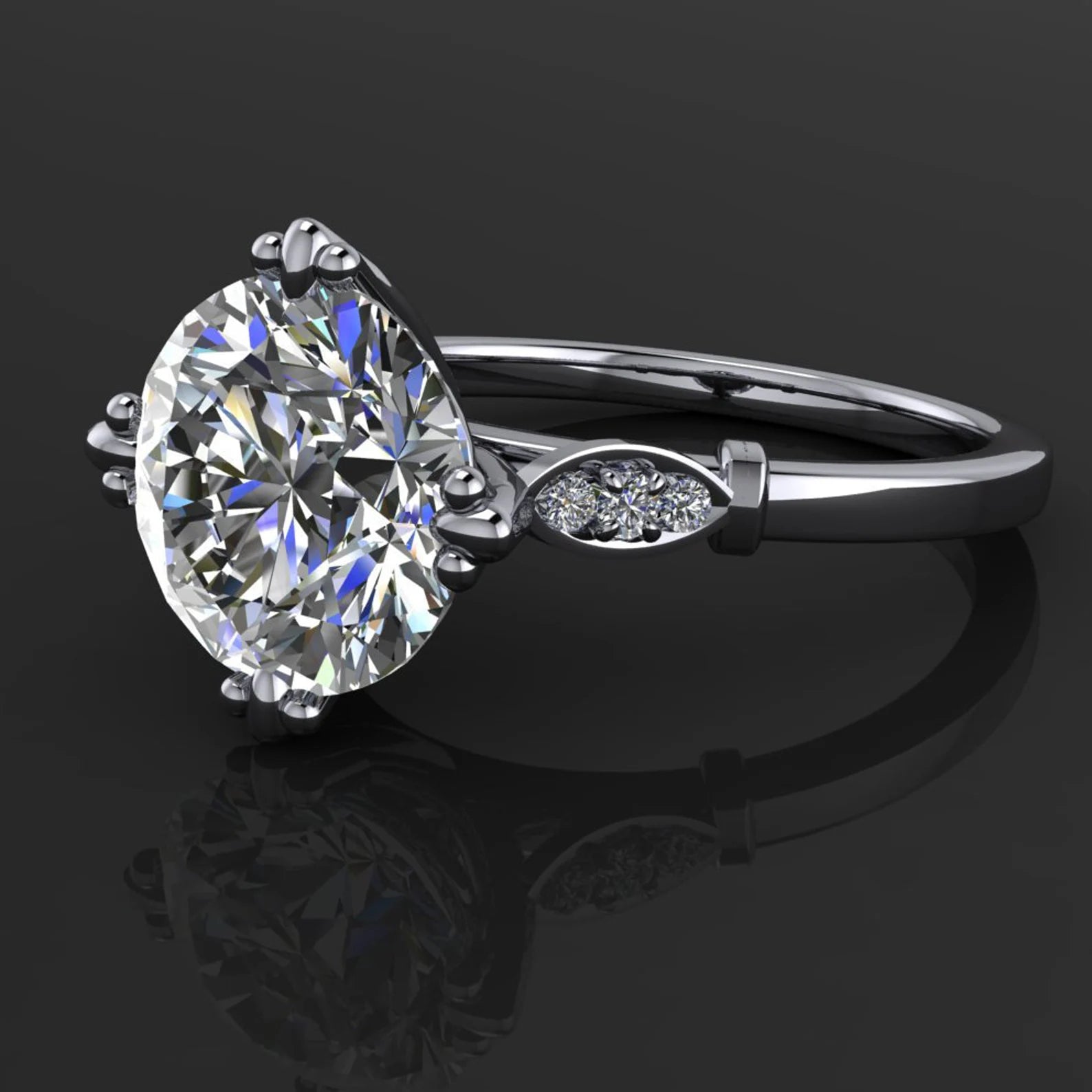celia ring - 3 carat Old European cut moissanite engagement ring, ZAYA moissanite - J Hollywood Designs