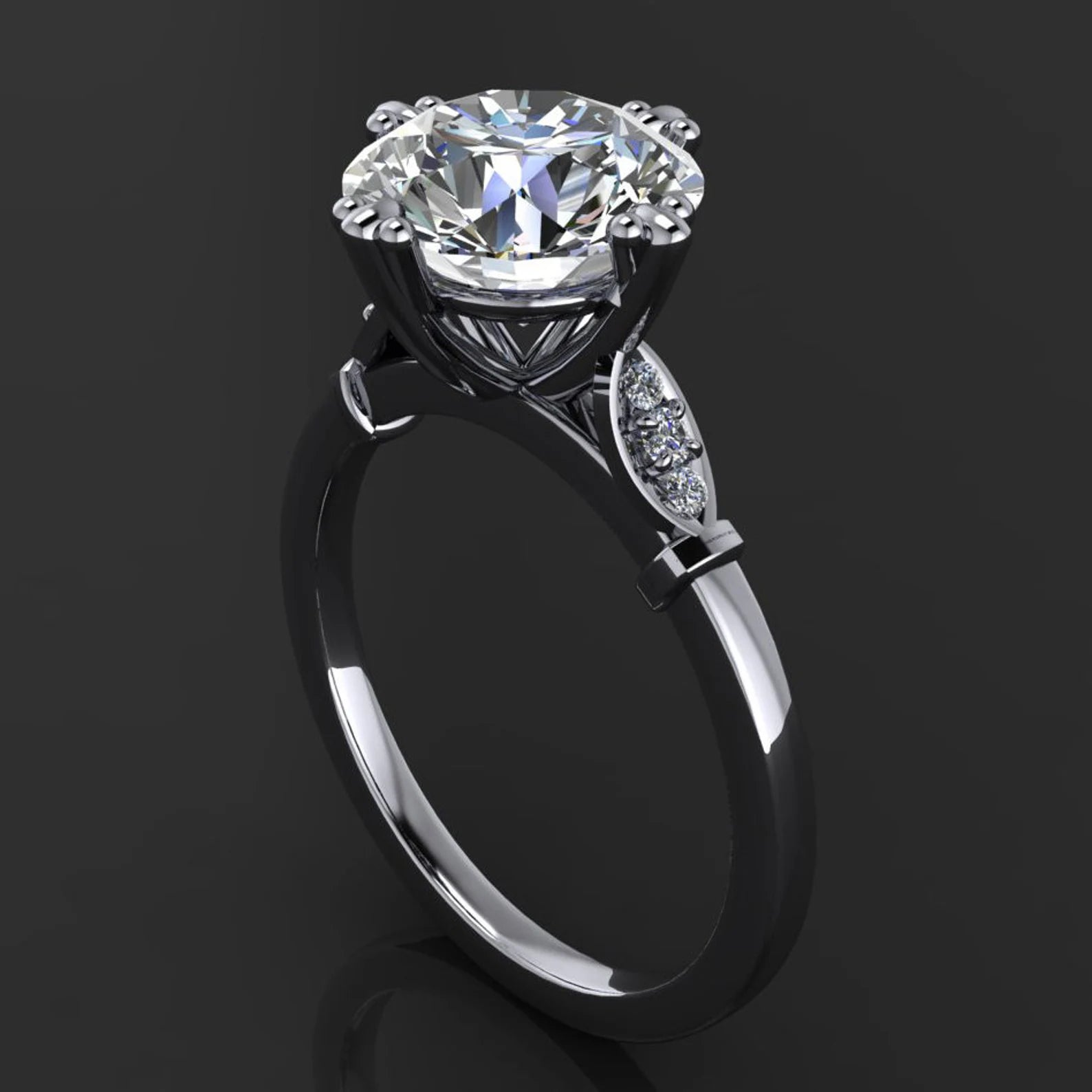 celia ring - 3 carat Old European cut moissanite engagement ring, ZAYA moissanite - J Hollywood Designs