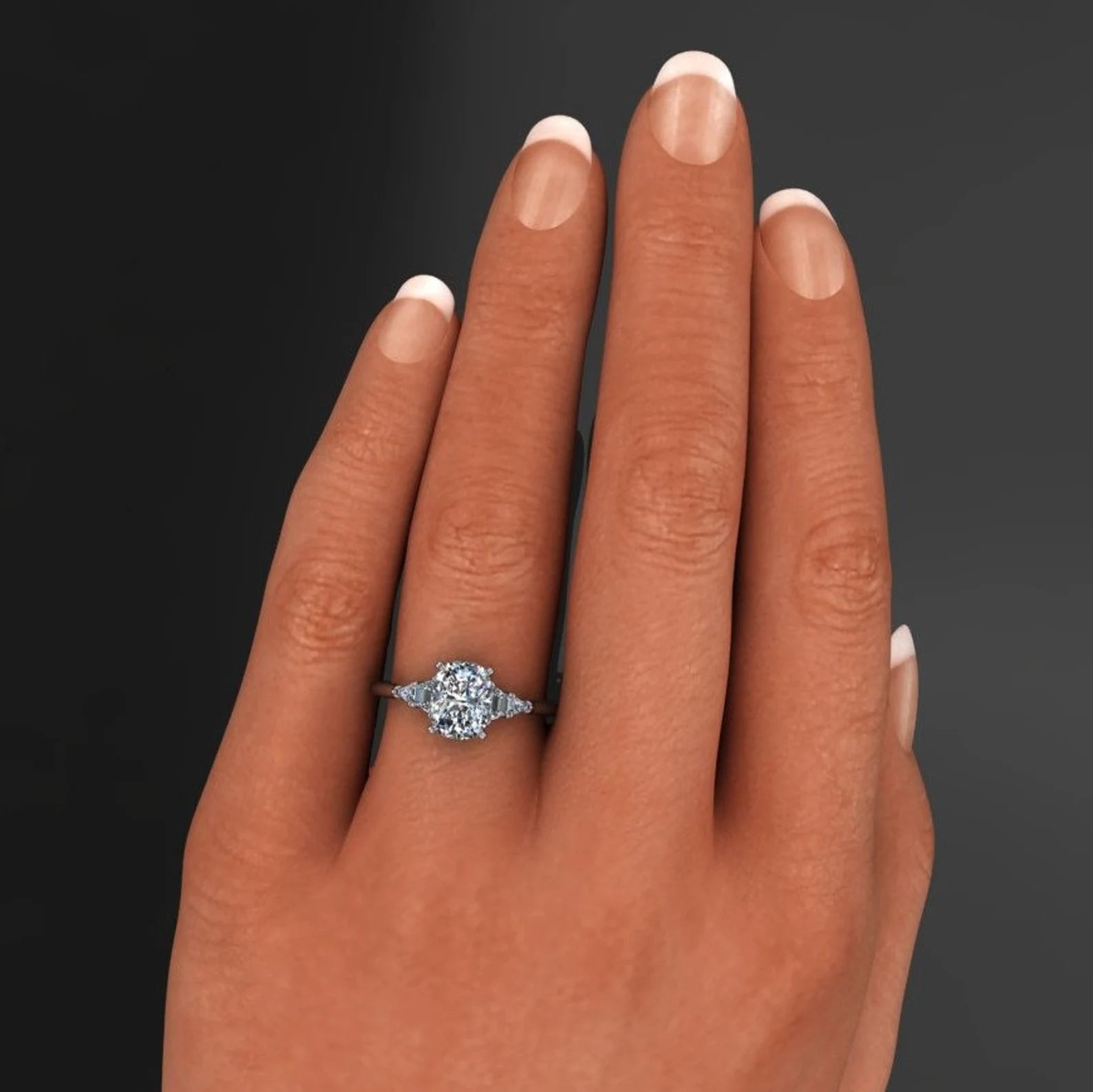jazz ring - 2 carat cushion cut moissanite engagement ring, 5 stone ring - J Hollywood Designs