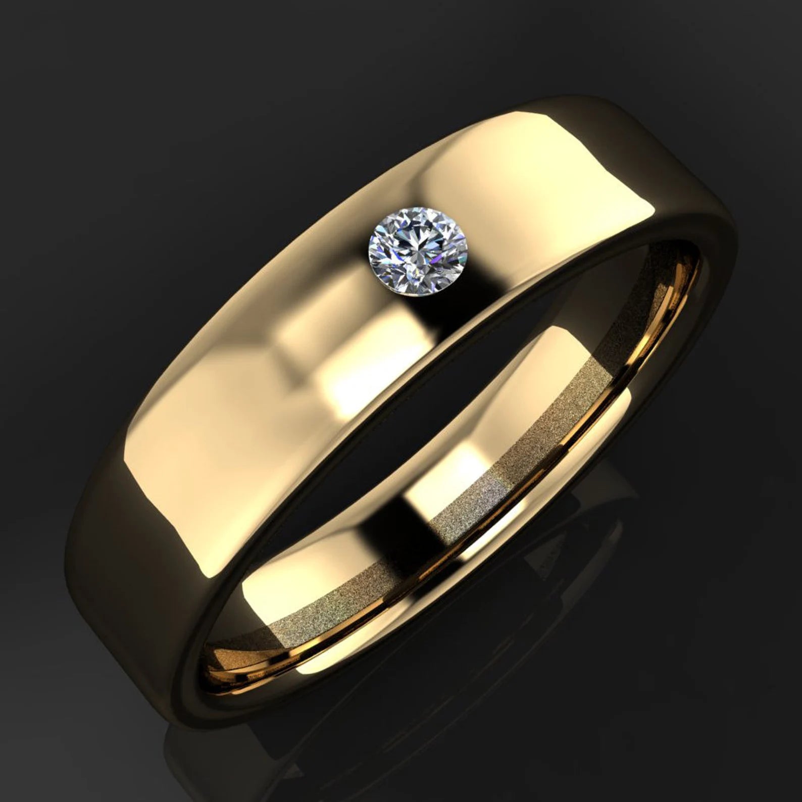 finn ring - men's gold wedding band, moissanite ring - J Hollywood Designs