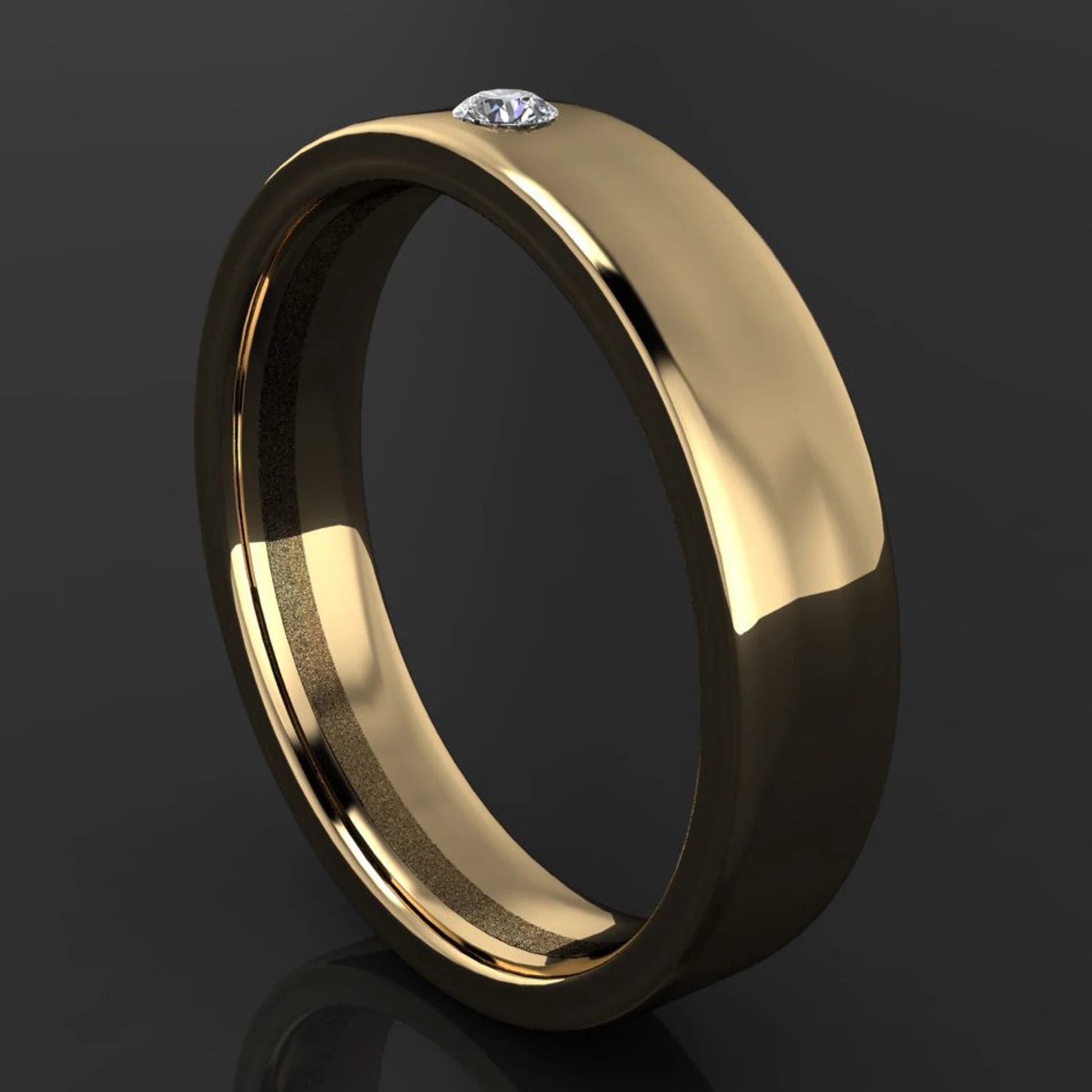 finn ring - men's gold wedding band, moissanite ring - J Hollywood Designs