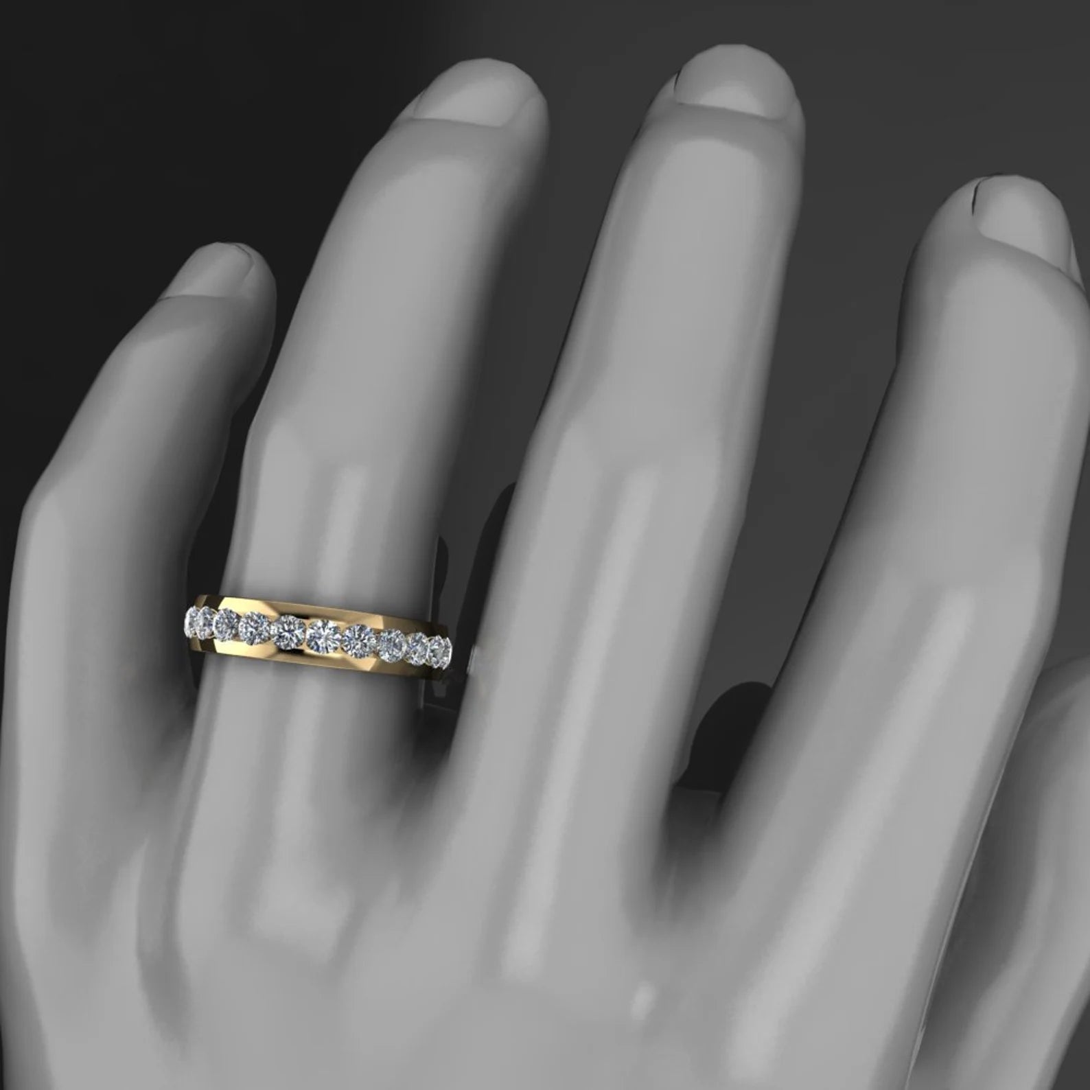 beau ring on creepy looking hand model - J Hollywood Designs