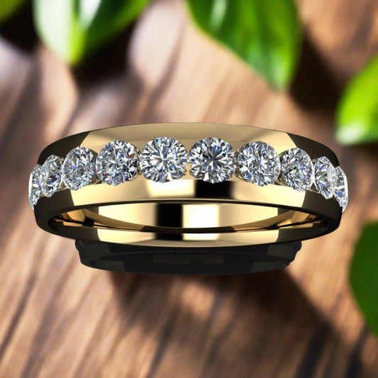 beau ring - men's wedding band, 2 carat moissanite men's ring - J Hollywood Designs