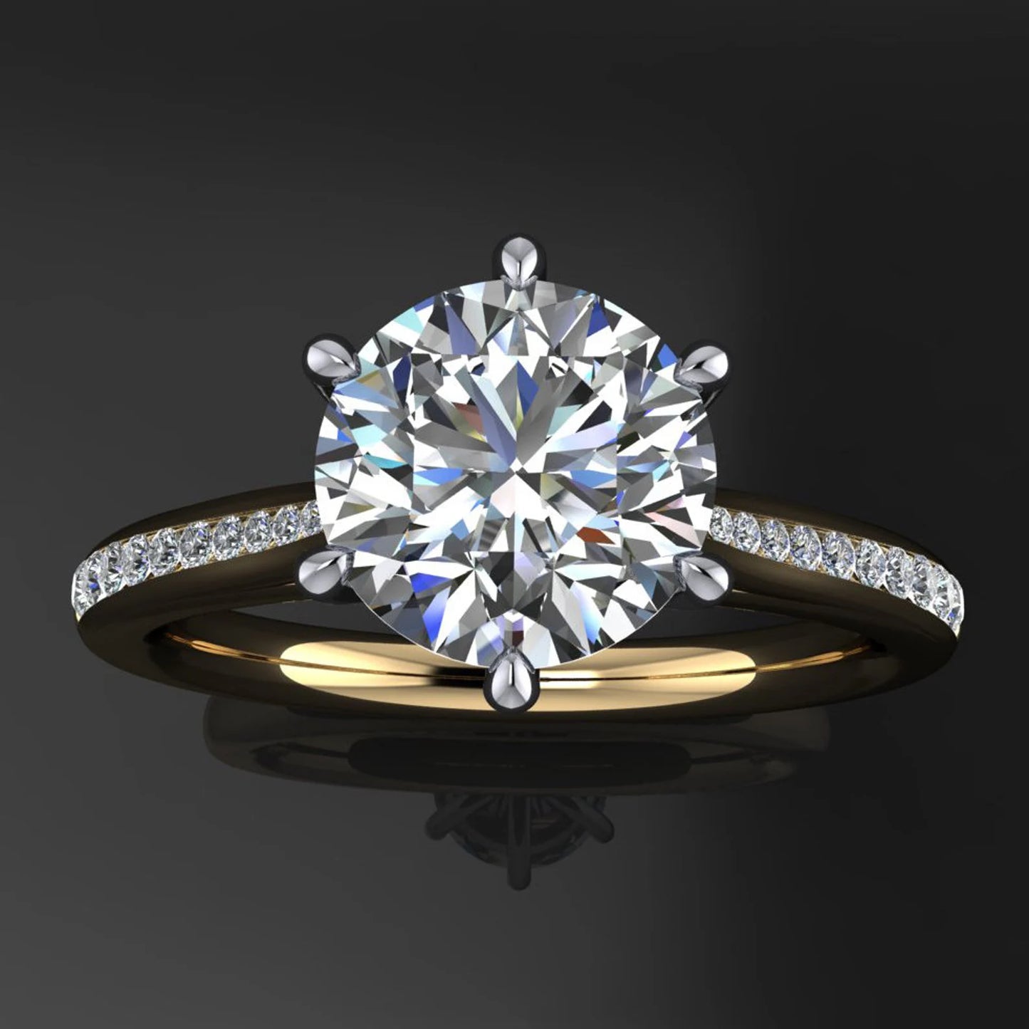 tatum ring - lab grown diamond engagement ring, round engagement ring - J Hollywood Designs