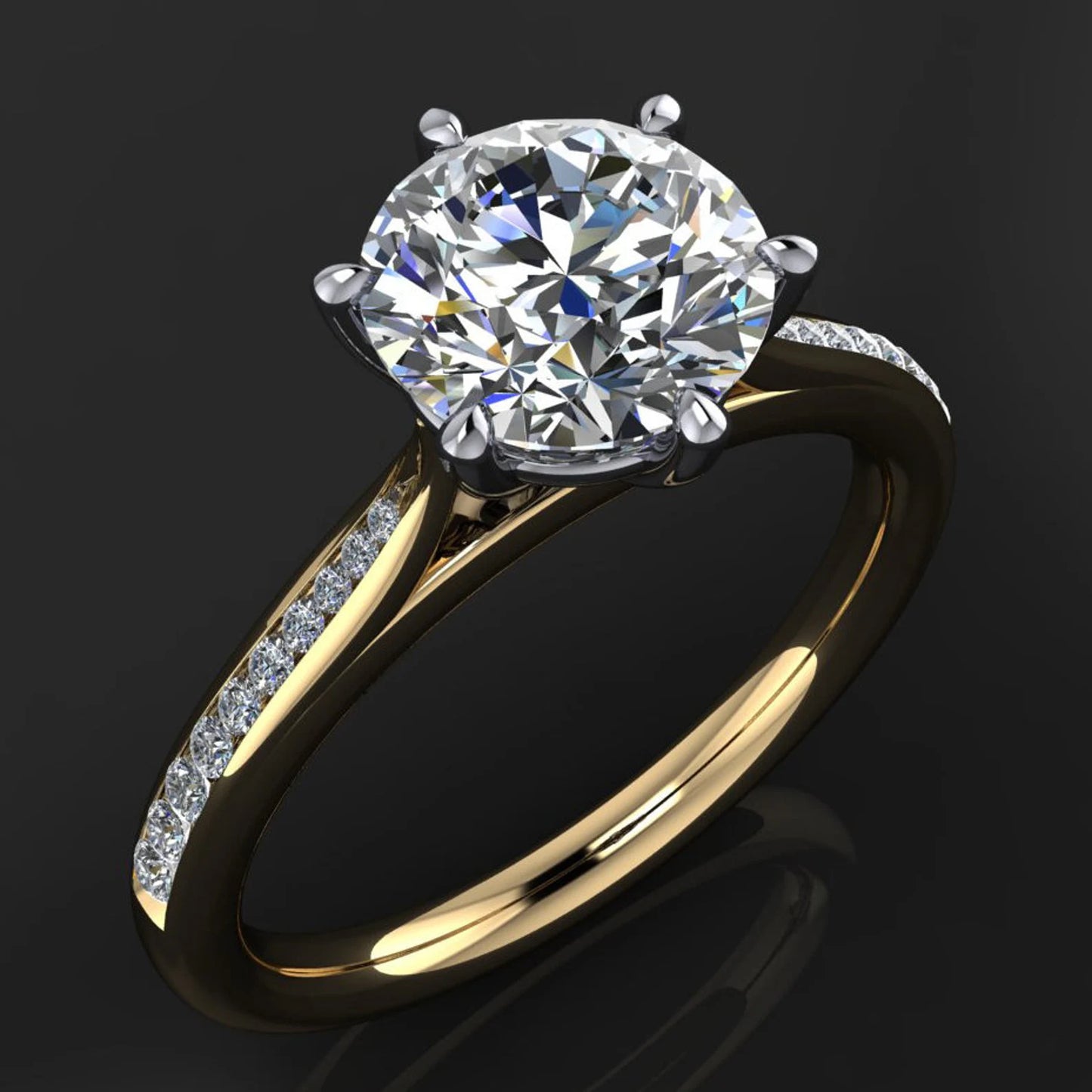 tatum ring - lab grown diamond engagement ring, round engagement ring - J Hollywood Designs