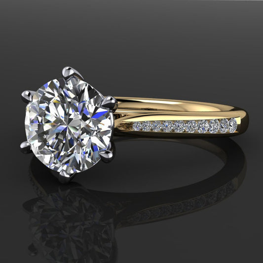 tatum ring - lab grown diamond engagement ring, round engagement ring - J Hollywood Designs