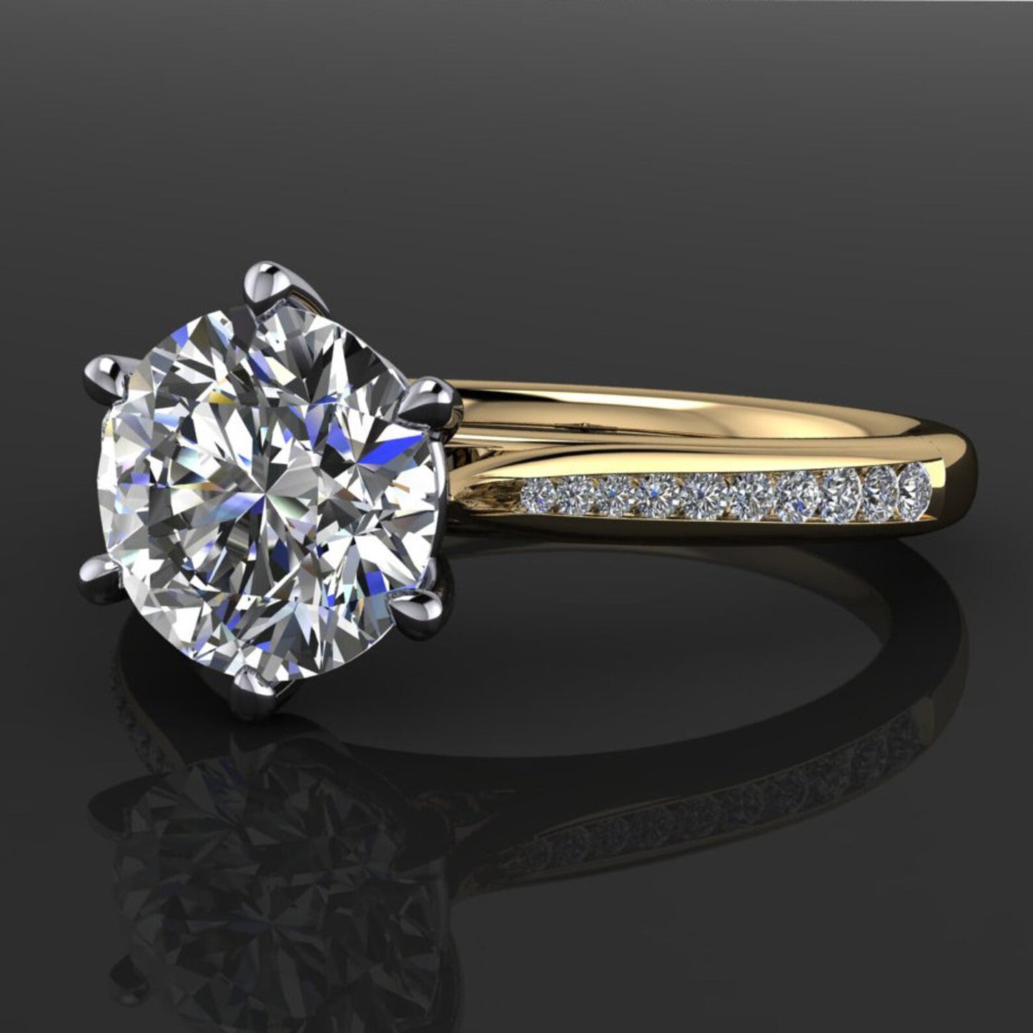 tatum ring - lab grown diamond engagement ring, round engagement ring - J Hollywood Designs