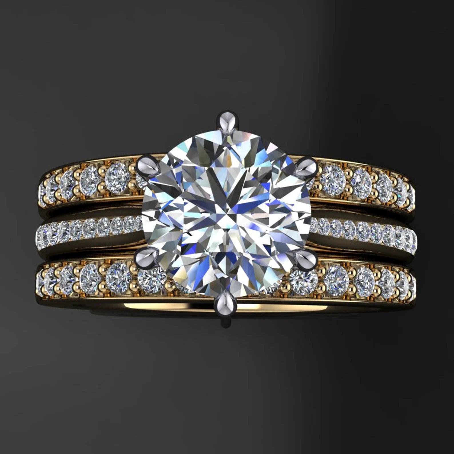 tatum ring - lab grown diamond engagement ring, round engagement ring - J Hollywood Designs
