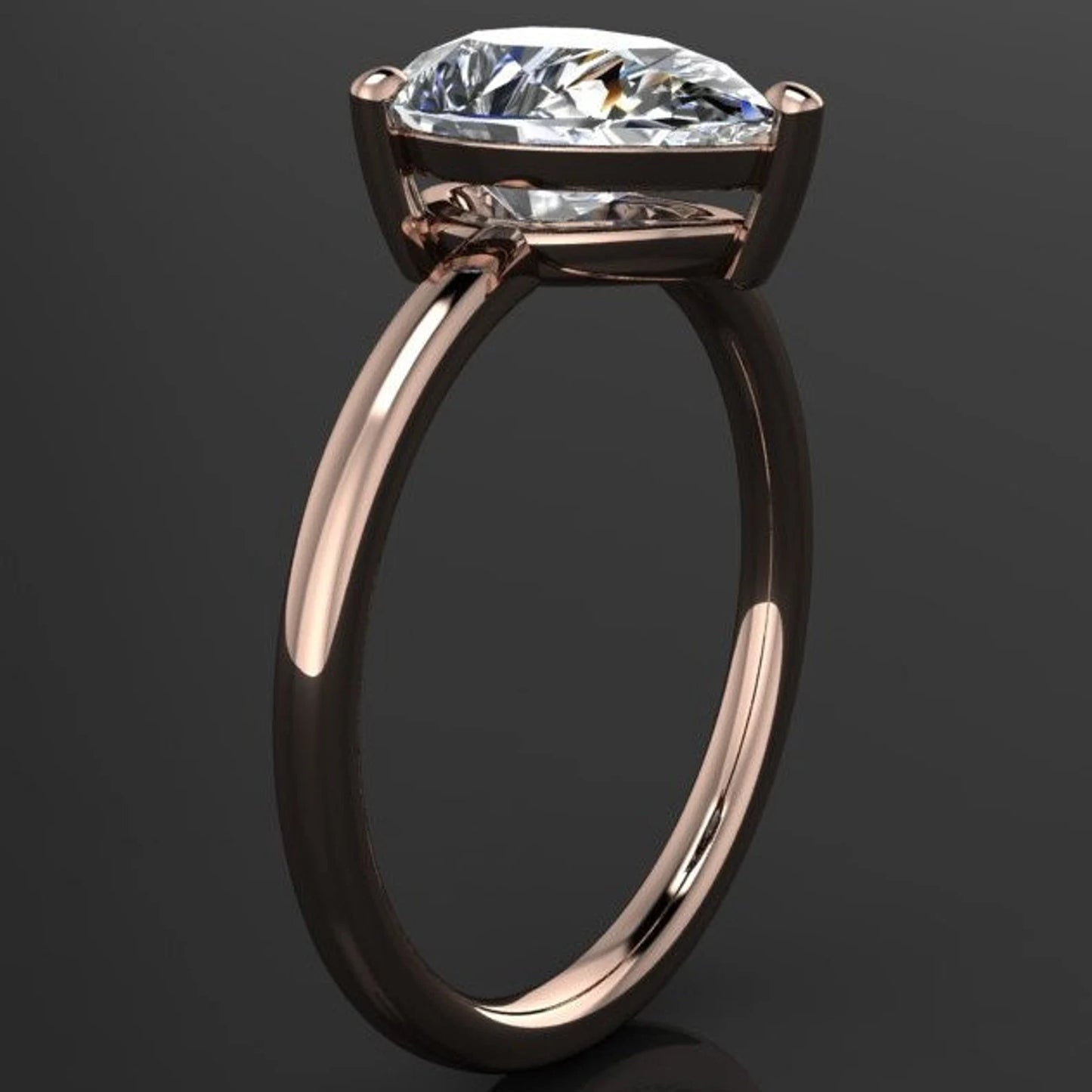 naked eliza ring - 2 carat pear cut NEO moissanite engagement ring - J Hollywood Designs
