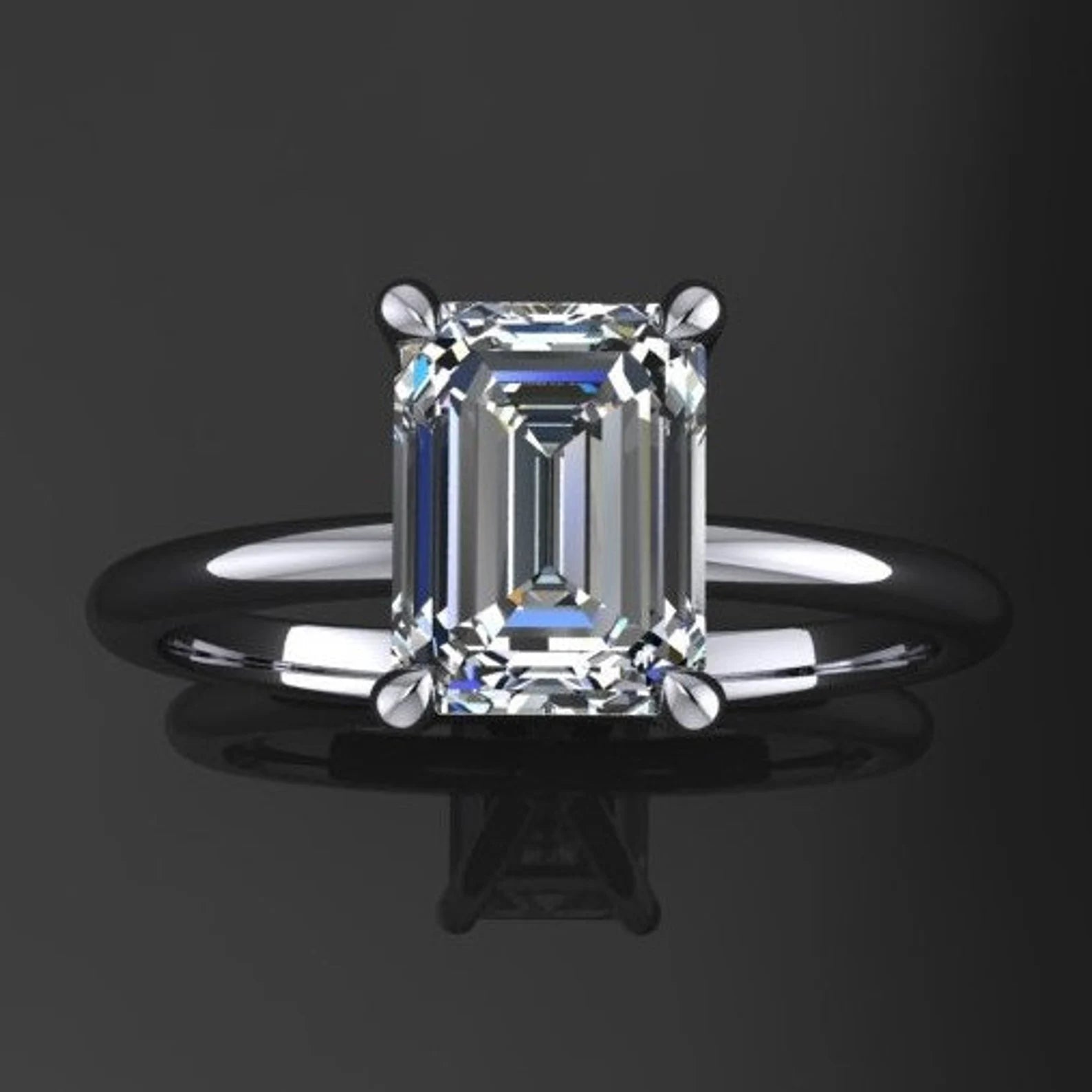 ready to ship - naked shay ring - 2 carat emerald cut round NEO moissanite engagement ring - J Hollywood Designs