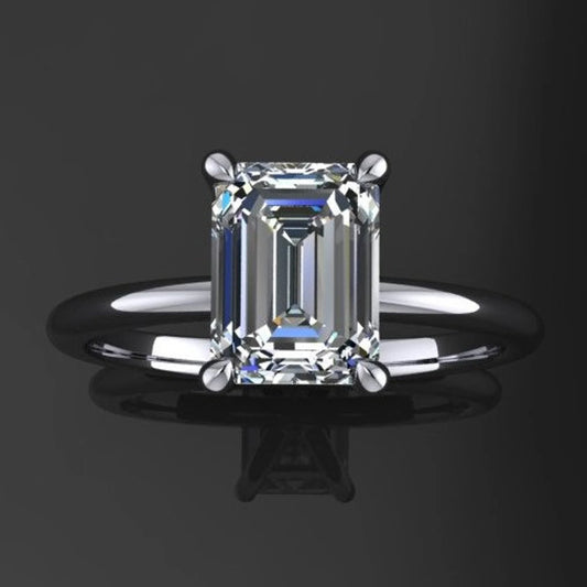 ready to ship - naked shay ring - 2 carat emerald cut round NEO moissanite engagement ring - J Hollywood Designs