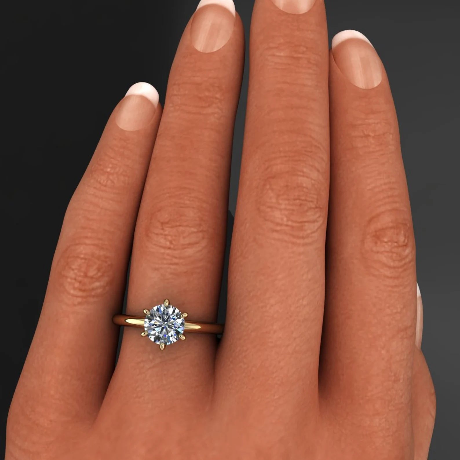 brynn ring on hand model- J Hollywood Designs
