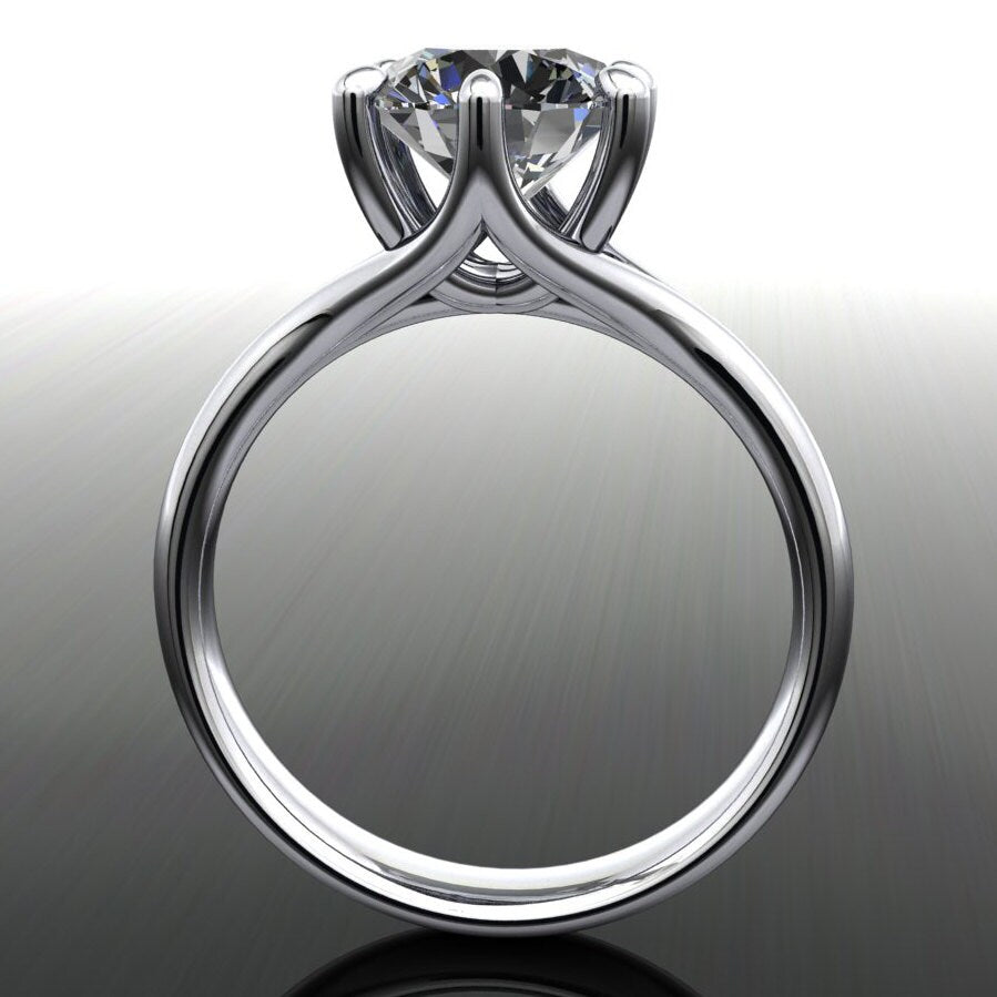 avery ring - 2 carat NEO moissanite engagement ring, round moissanite ring - J Hollywood Designs