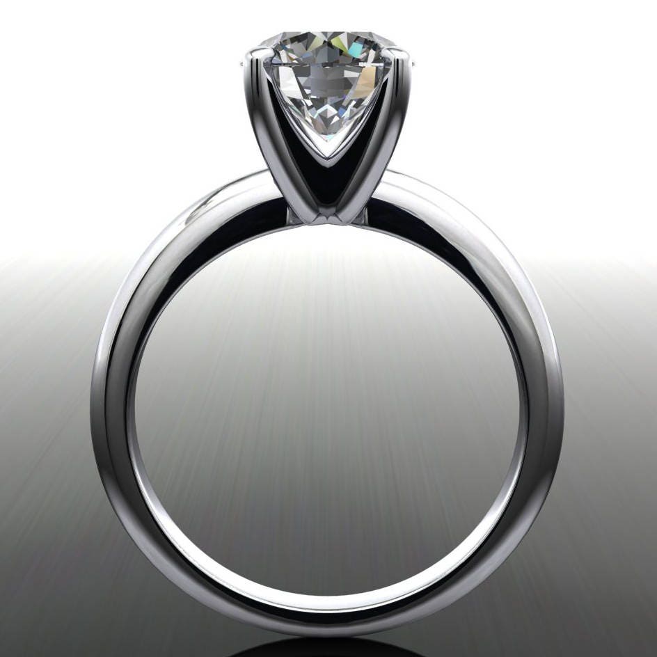 kenya ring – 1.5 carat diamond cut round NEO moissanite engagement ring - J Hollywood Designs