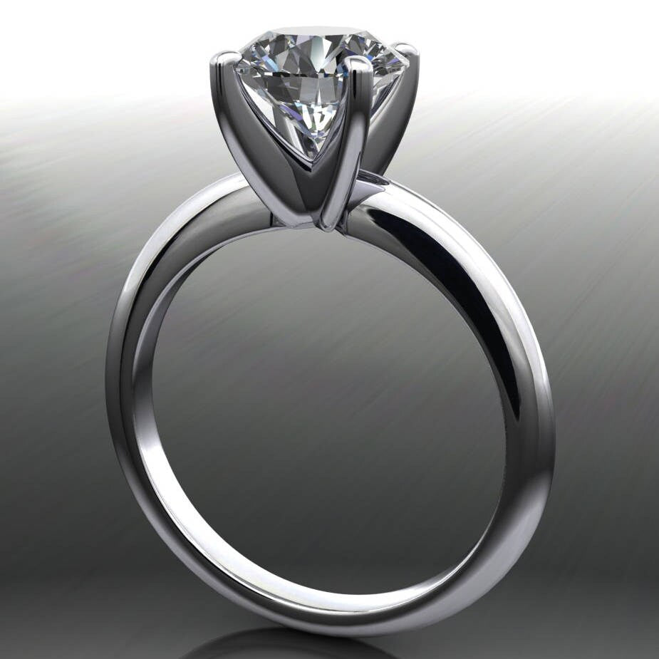 kenya ring – 1.5 carat diamond cut round NEO moissanite engagement ring - J Hollywood Designs