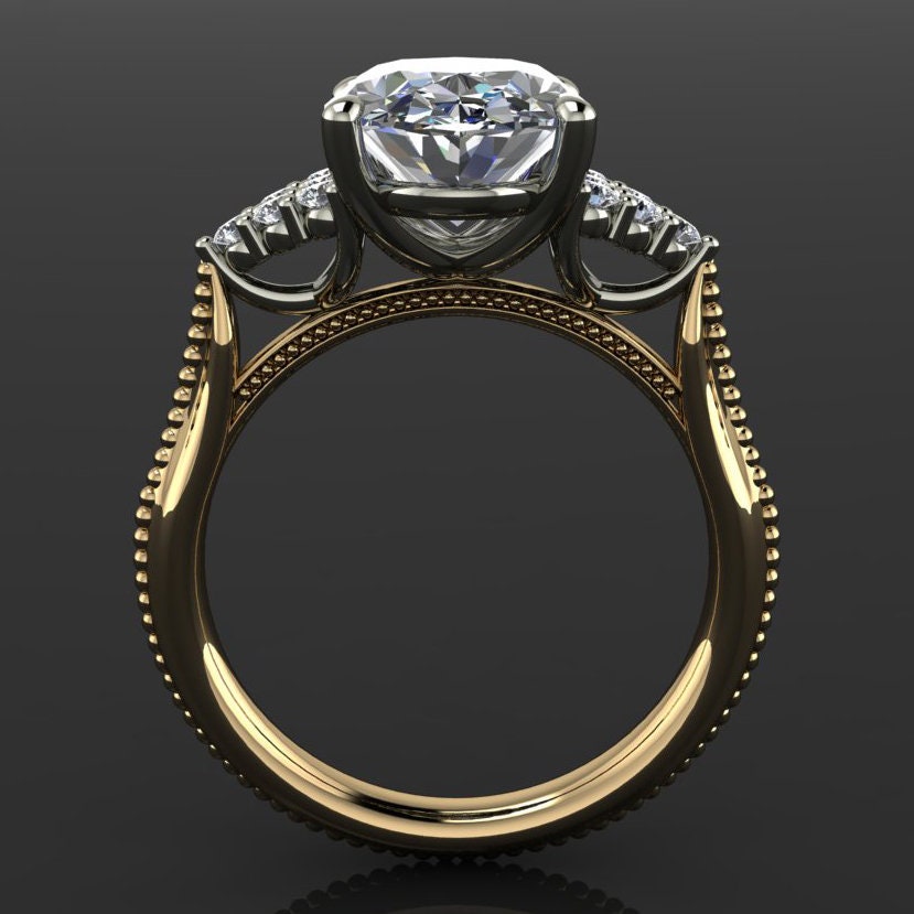 juliet ring - 3.5 carat oval moissanite engagement ring, ZAYA moissanite - J Hollywood Designs