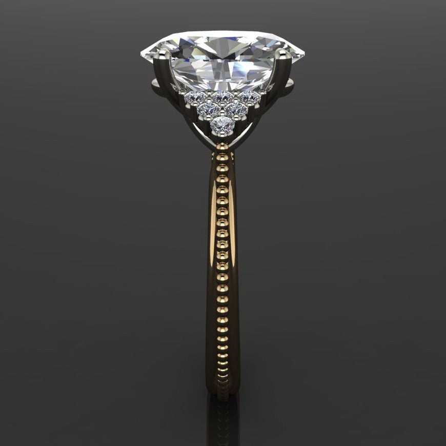juliet ring - 3.5 carat oval moissanite engagement ring, ZAYA moissanite - J Hollywood Designs