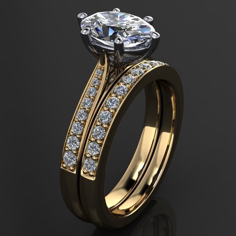 tatum ring - 2 carat oval moissanite engagement ring, ZAYA moissanite - J Hollywood Designs