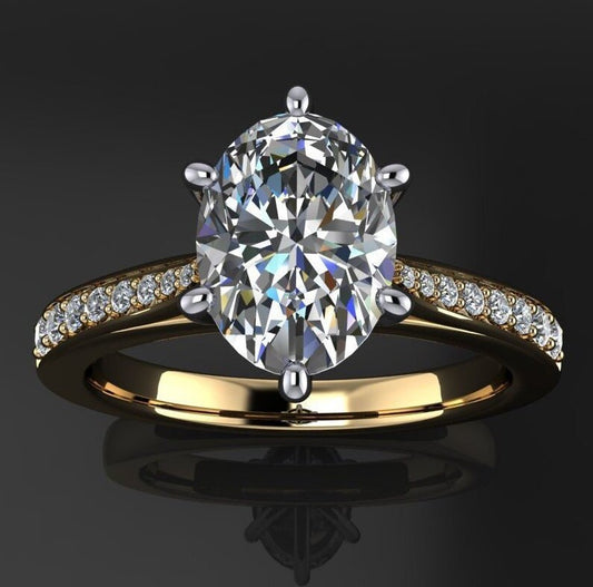 tatum ring - 2 carat oval moissanite engagement ring, ZAYA moissanite - J Hollywood Designs