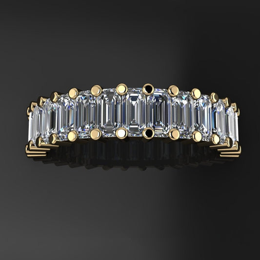 chanel ring - 4.5 carat emerald cut ZAYA moissanite eternity band - J Hollywood Designs